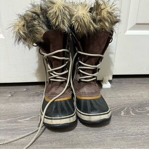 Sorel Joan of Arctic Tall Snow Winter Boots W US size 7 Faux Fur Winter Snow